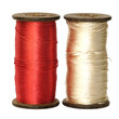 Bobines de fil de soir rouge et blanche