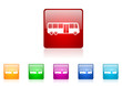 bus vector glossy web icon set
