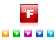 fahrenheit vector glossy web icon set