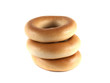 Bagels isolated on white background (three).