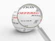 Magnifying glass looking for work