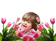 Photo: bambina tra tulipani bambina tra tulipani