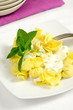 pouches with cream sauce