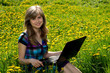 young girl on the grass