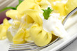 pouches with cream sauce
