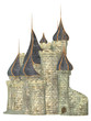 Illustrazione: Castle, isolated on the white background Castle, isolated on the white background