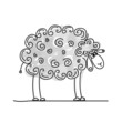 Funny grey sheep, sketch for your design