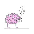 Funny pink sheep, sketch for your design