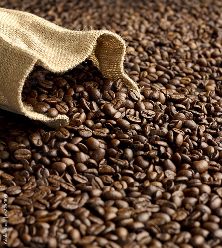 Photo: burlap sack of coffee beans burlap sack of coffee beans