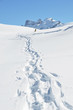Footsteps on the snow. Melchsee-Frutt, Switzerland