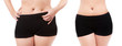 Woman's body before and after a diet