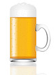 Mug of beer isolated on a white background
