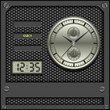 Vector: Watches and clocks on pattern background. Watches and clocks on pattern background.