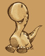 Cute Doodle Sketch Dinosaur