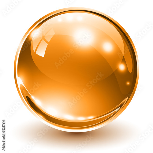 Vector: 3D glass sphere orange 3D glass sphere orange