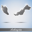 shiny icon in form of Malaysia