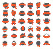 Orange stickers (set 1)