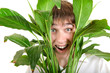 Photo: Surprised Young Man in Leaves Surprised Young Man in Leaves