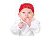 Funny Baby Boy in Headscarf