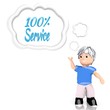 service icon  thought by a 3d character