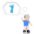 sexy woman icon  thought by a 3d character