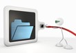 3d render of a regular folder icon with futuristic 3d character