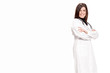 Brunette Doctor with message board