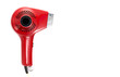 vintage red hair dryer on a white background