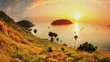 Tropical sea at beautiful sunset. Nature background.