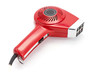 vintage red hair dryer on a white background