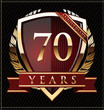 70 years anniversary golden label