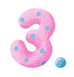 Illustration: Pink number three Pink number three