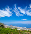 Northern  Tenerife, view over Puerto de La Cruz towards La Palma