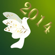 2014, silvester, sylvester, taube, weiß, neujahr, vektor