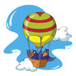 Birds flying in a balloon