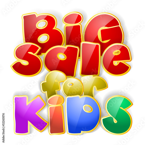 Vector: big sale for kids sign big sale for kids sign
