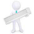 3d man holding a conditioner.