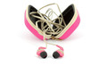 Pink earphones