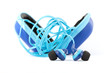 Blue earphones