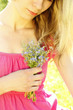 Young Girl With A Bouquet Of F...
