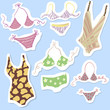 A set of swimwear. Bikini. Sticker. vector