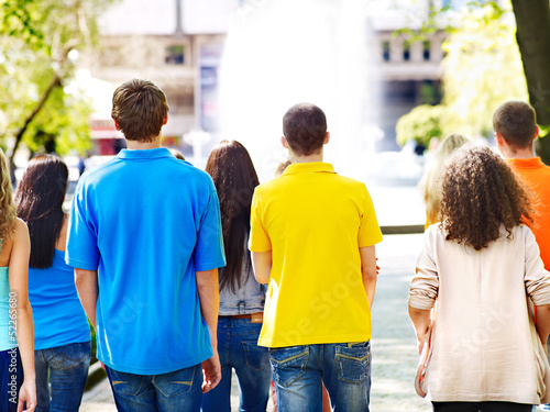Photo: Group people in summer outdoor. Group people in summer outdoor.