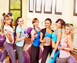 Women in aerobics class.