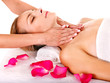 Woman getting  facial massage .