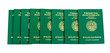 Uzbekistan passports isolated on white background