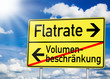 Foto: Wegweiser mit Flatrate und Volumenbeschränkung Wegweiser mit Flatrate und Volumenbeschränkung