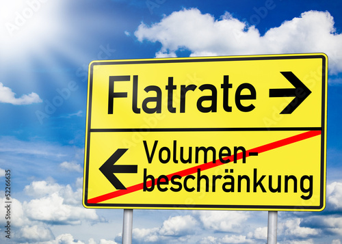 Photo: Wegweiser mit Flatrate und Volumenbeschränkung Wegweiser mit Flatrate und Volumenbeschränkung