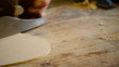 Wood planer working close up