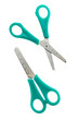 Foto: Green scissors, open and closed Green scissors, open and closed