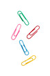 Foto: Multicolor paper clips on white background Multicolor paper clips on white background